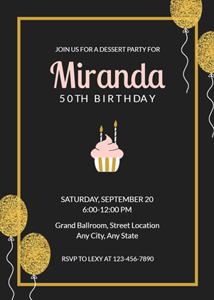 50th Birthday Invitation Design