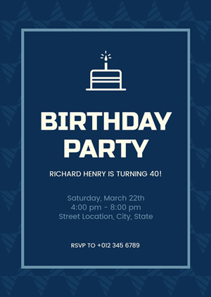 40th Birthday Invitation Design
