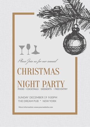 Holiday Christmas Night Party Poster Design