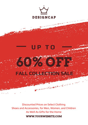 White and Red Store Sale Poster Poster Design