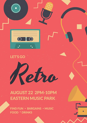 Retro Music Party Poster Poster Design