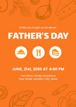 Father's Day Dinner Invitation Design