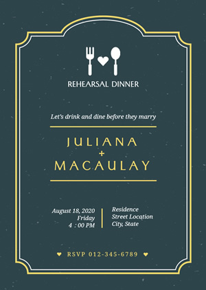 Wedding Rehearsal Dinner Invitation Design