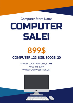 Modern Computer Sale Poster Design