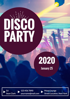 Dancing Crowd Disco Party Poster  Design