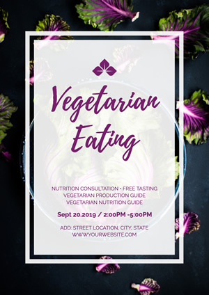 Purple Cabbage Vegan Poster Poster Design