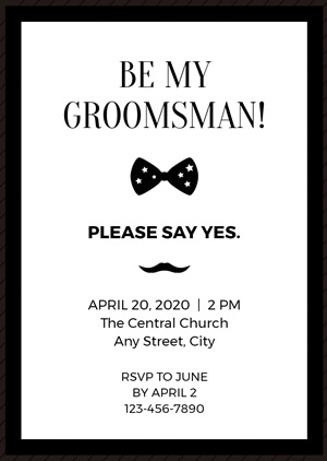 Simple Groomsman Invitation Design