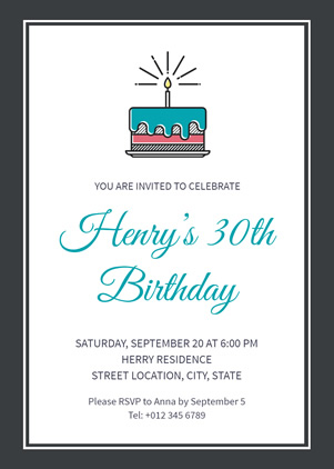 30th Birthday Invitation Design