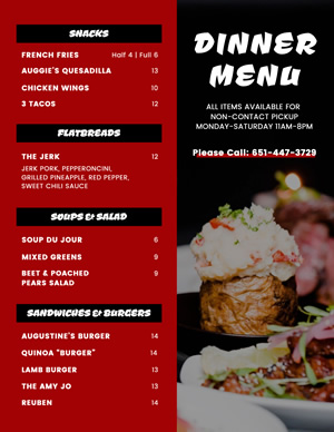 Red and Black Dinner Menu Design