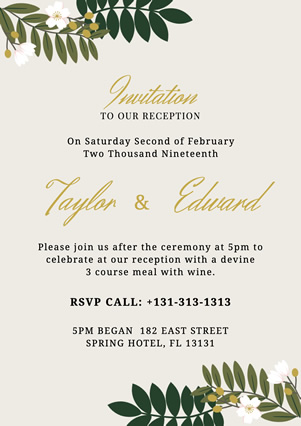 White Decorative Wedding Invitation Flyer Flyer Design