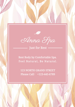 Floral Pink Spa Flyer Flyer Design