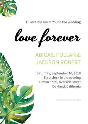 Leaf Wedding Invitation Design