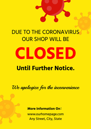 Shop Closed Temporarily Poster Design