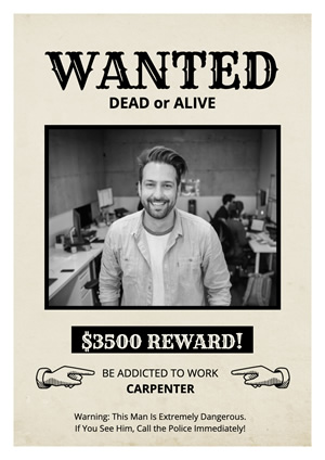 Funny Photo Wanted Poster Poster Design