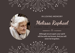 In Love Memory Women Card Design