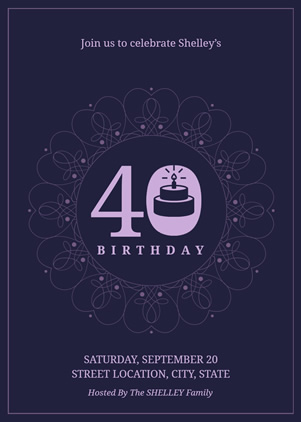 Happy 40th Birthday Invitation Design