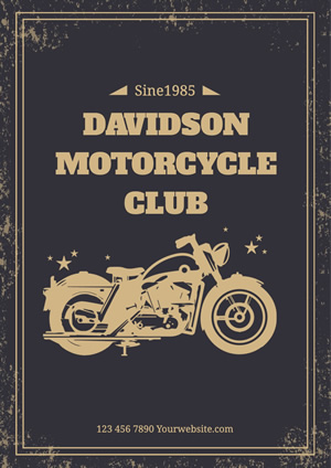Vintage Motorcycle Club Poster Design