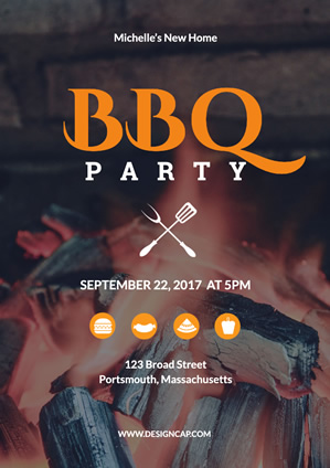 Bbq Party New Home Poster Design