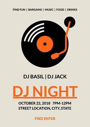 Simple Phonograph DJ Poster  Design