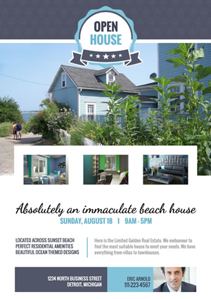 Real Estate Beach House Flyer Design