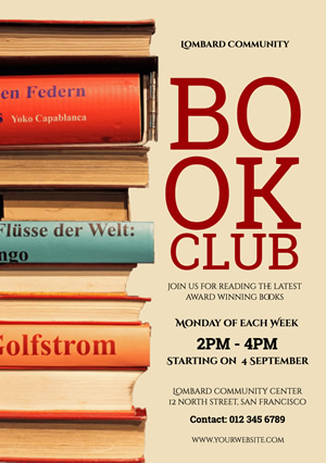 Club Recruit Book Club Flyer Design