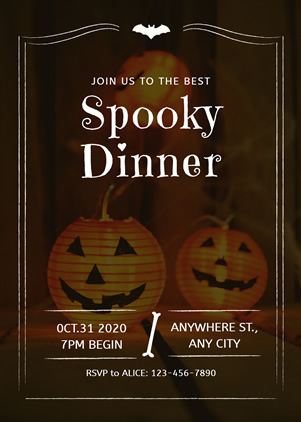 Gloomy Halloween Dinner Invitation Design