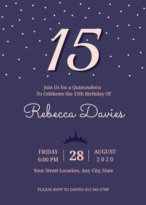 Quinceanera 15th Birthday Invitation Design
