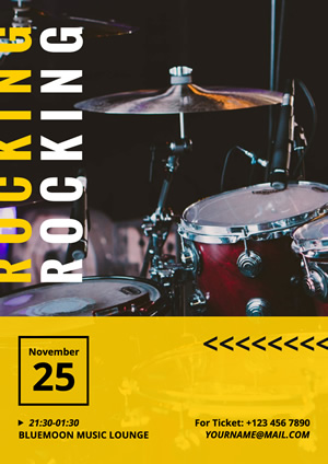Drum Set Photo Rock Poster Poster Design