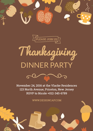 Colorful Thanksgiving Invitation Design