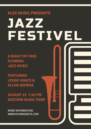 Brown Jazz Festival Poster Poster Design
