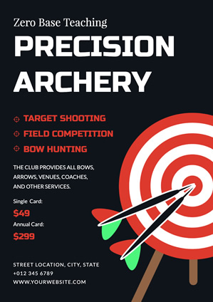 Black Archery Teaching Poster Design