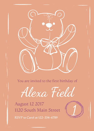 1st Birthday Party Invitation Design