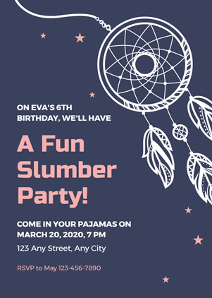 Sleepover Party Invitation Design