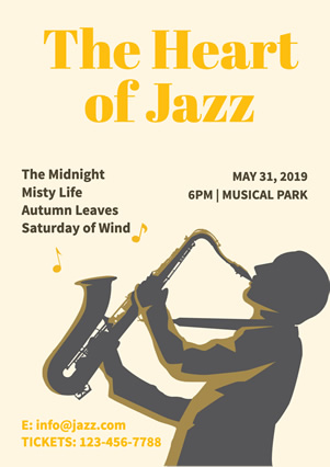 Saxophone Performer Jazz Concert Flyer Design
