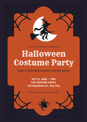 Halloween Costume Party Invitation Design