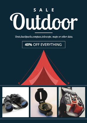 Clothing Outdoor Equipment Sale Poster Design
