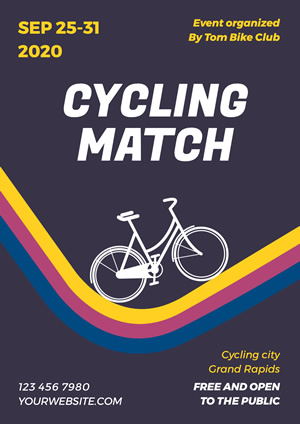 Colorful Track Cycling Match Poster Design
