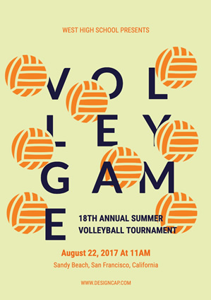 Sport Volleyball Tournament Poster Design