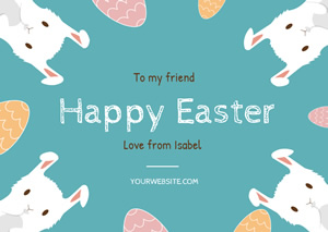 Cute Bunny Easter Card Design