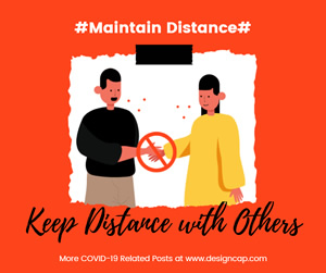 Maintain Distance Facebook Post Design