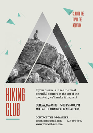 Club Recruit Hiking Club Flyer Design