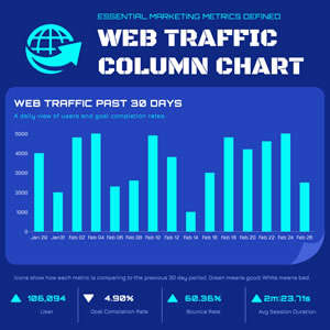 Web Traffic Column Chart Design