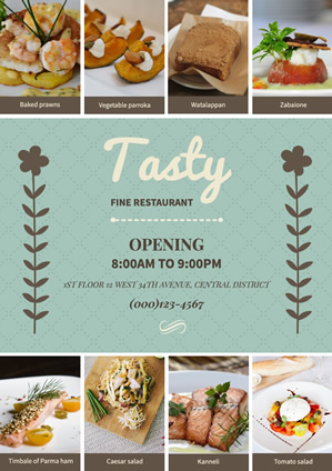 Catering Dish Restaurant Information Poster Design