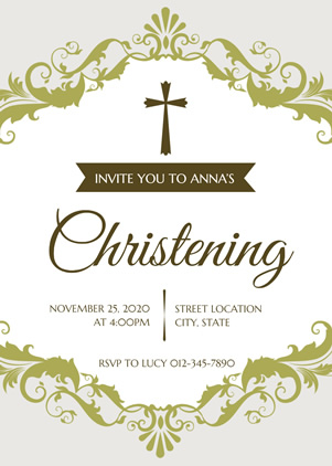 Sacred Christening Invitation Design