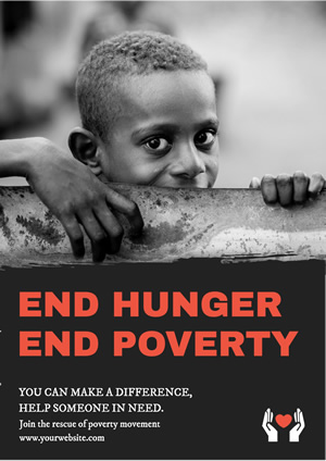 Simple Black Poverty Movement Poster Design