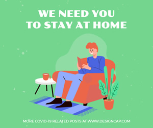 Stay At Home Facebook Post Design