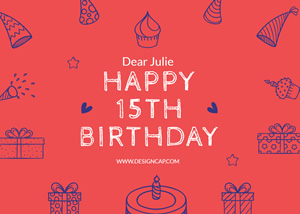 Happy 15th Birthday Card Design