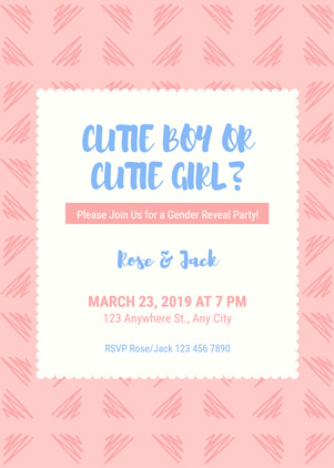 Baby Gender Reveal Party Invitation Design