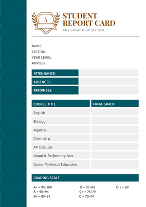 Student Grade Report Design