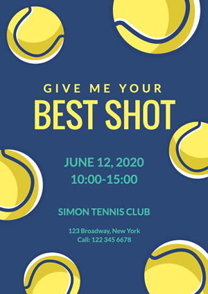Yellow Tennis Ball Club Poster Design